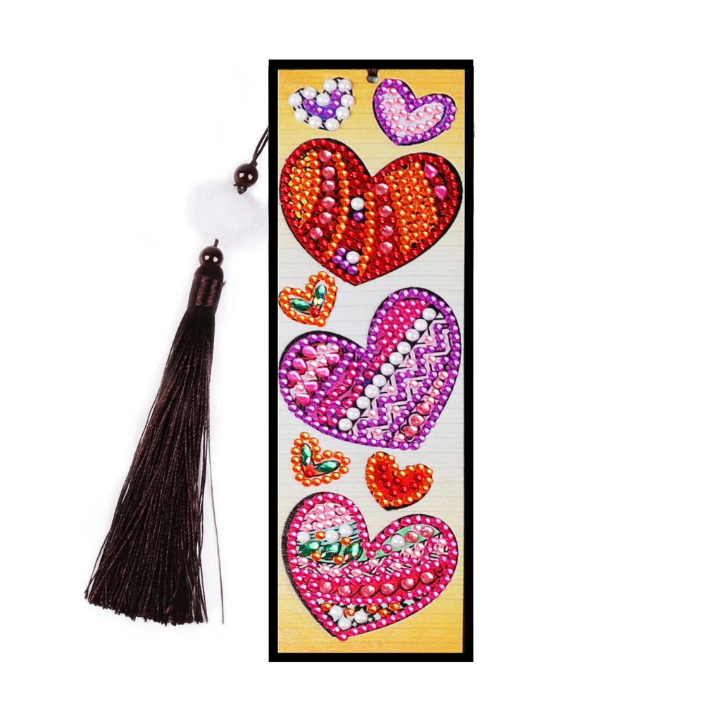 DIY diamond painting bookmark with mandala crystal design and floral elements on PVC sheet