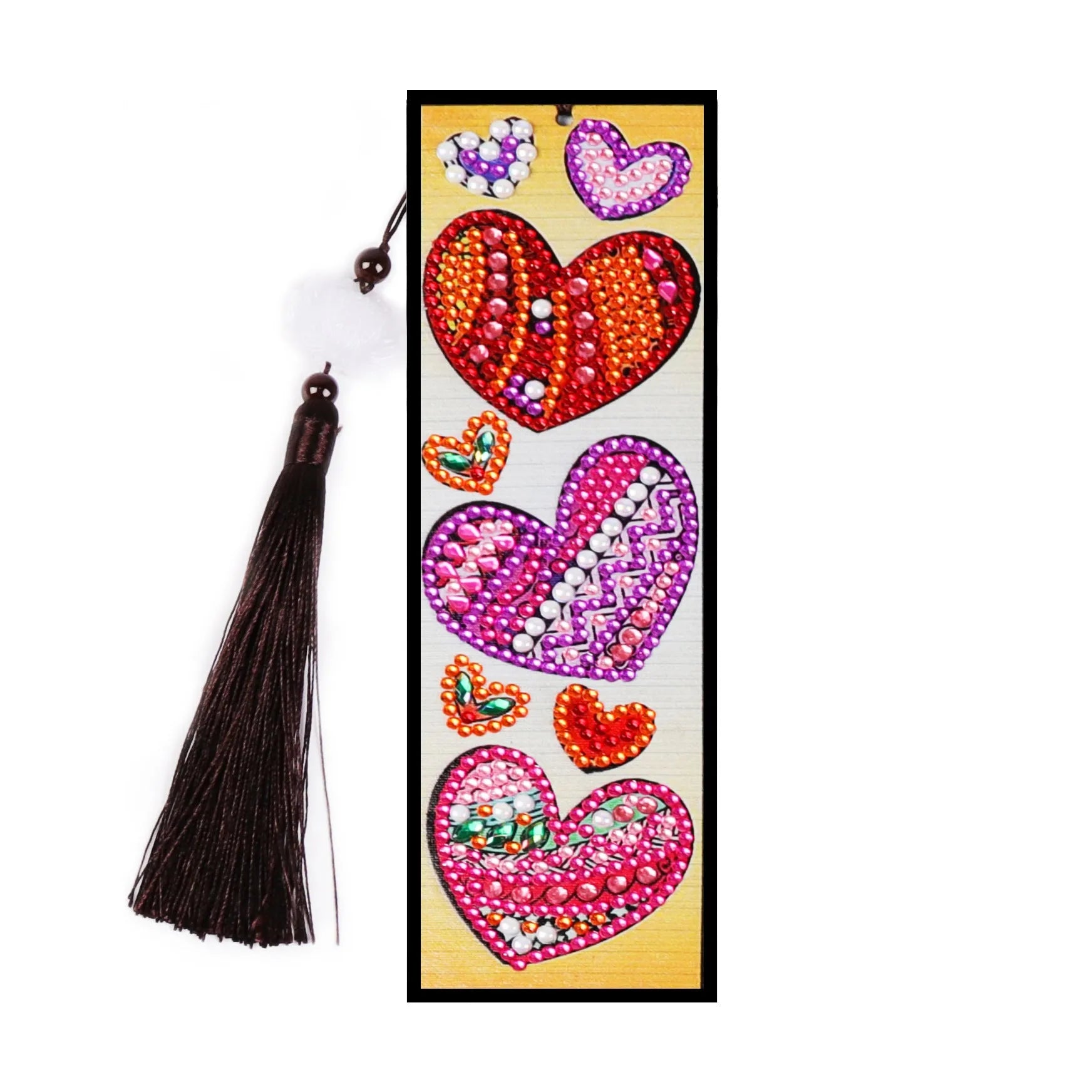 DIY diamond painting bookmark with mandala crystal design and floral elements on PVC sheet
