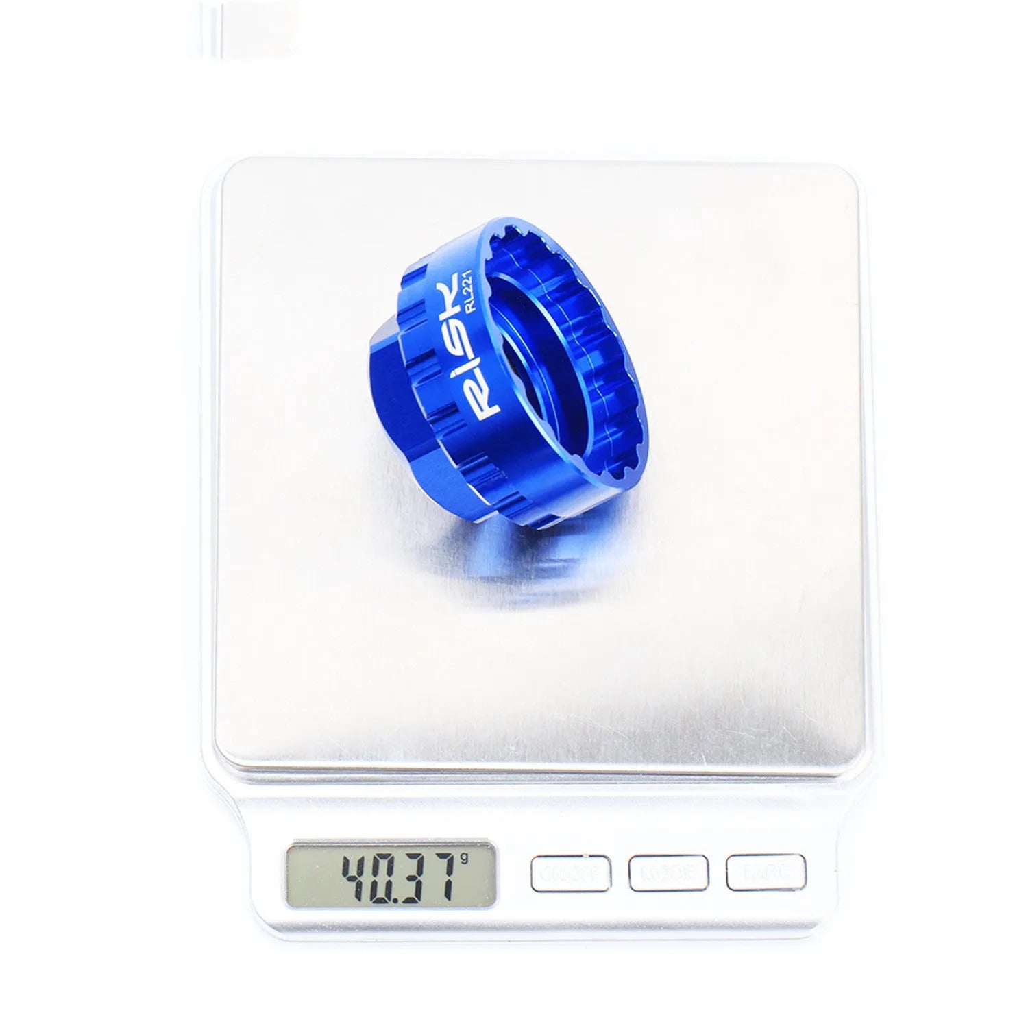 Blue aluminium alloy bicycle disc brake removal wrench for 12-speed direct mount systems