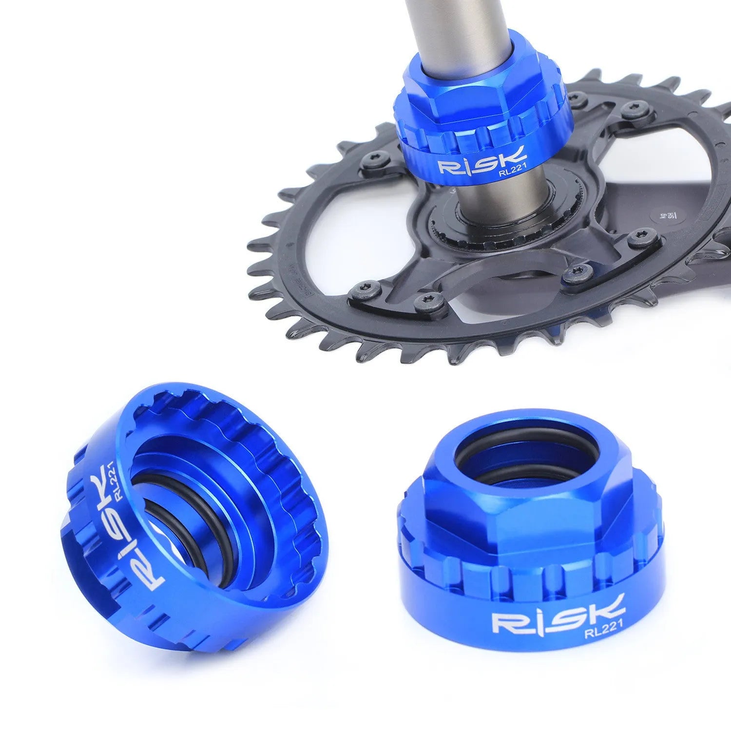 Blue aluminium alloy bicycle disc brake removal wrench for 12-speed direct mount systems