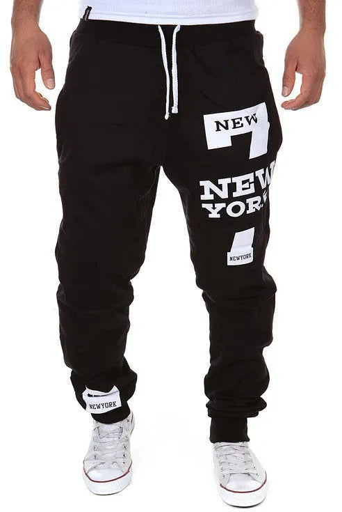 Men's cotton leisure joggers in black, elasticated waist, casual fit for everyday comfort