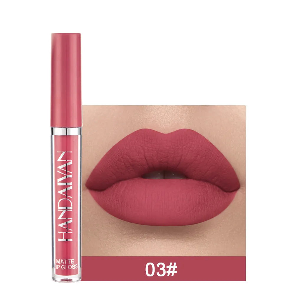 HANDAIYAN matte non-fading liquid lipstick tube in various shade options showing 2.5ml size.