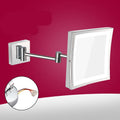 Stainless steel frame folding makeup mirror with illuminated 8.5 inch silver mirror