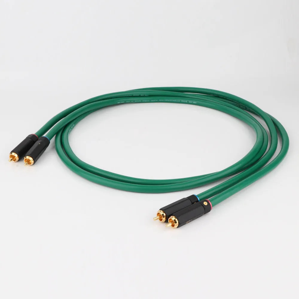 Silver-plated 4-core shielded RCA audio interconnect cable for CD decoder amplifier connections