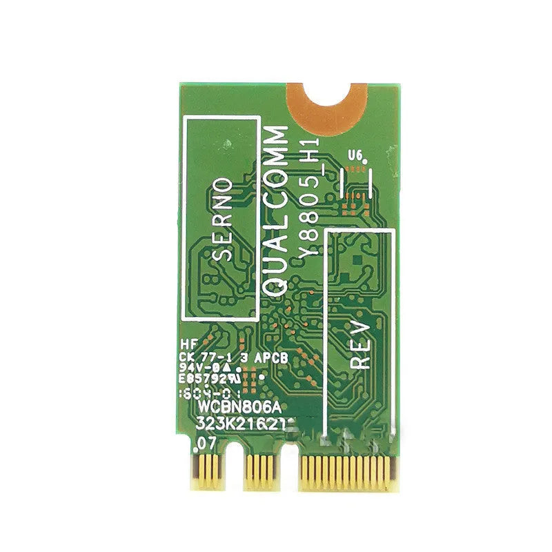 QCNFA435 NGFF M2 wireless network card in green with dual-band 802.11ac and Bluetooth 4.1