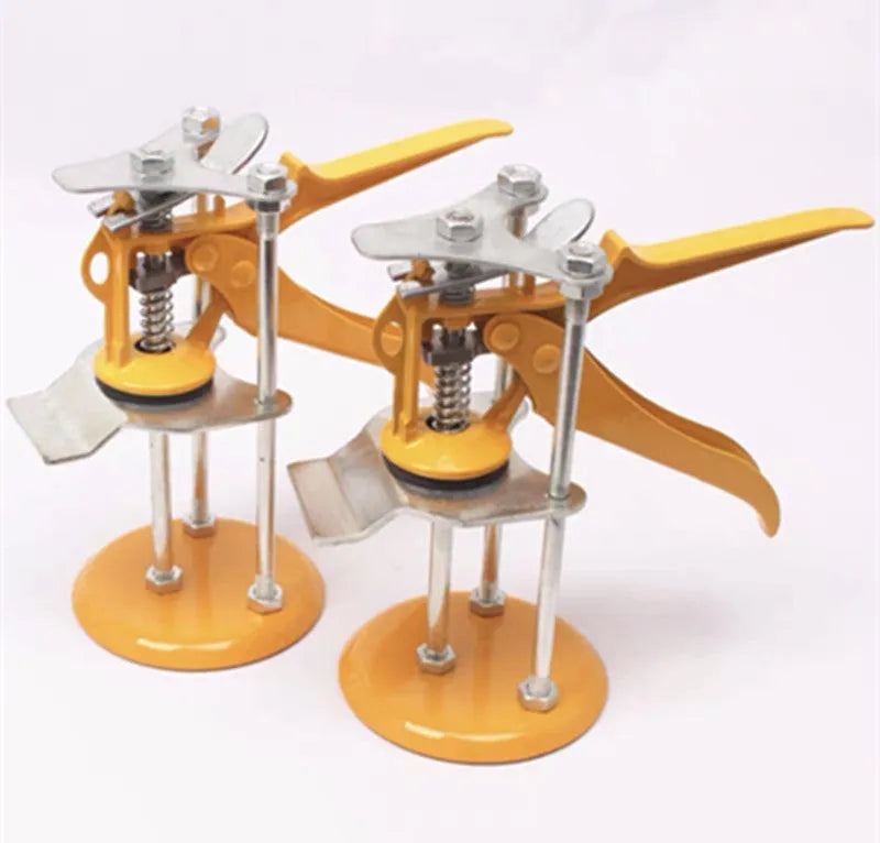 Metal alloy tile raising positioner with adjustable height for concrete tile installation