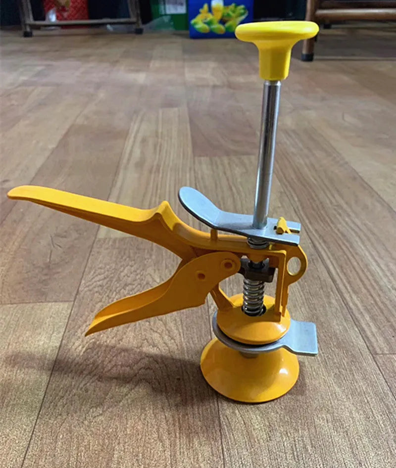 Metal alloy tile raising positioner with adjustable height for concrete tile installation