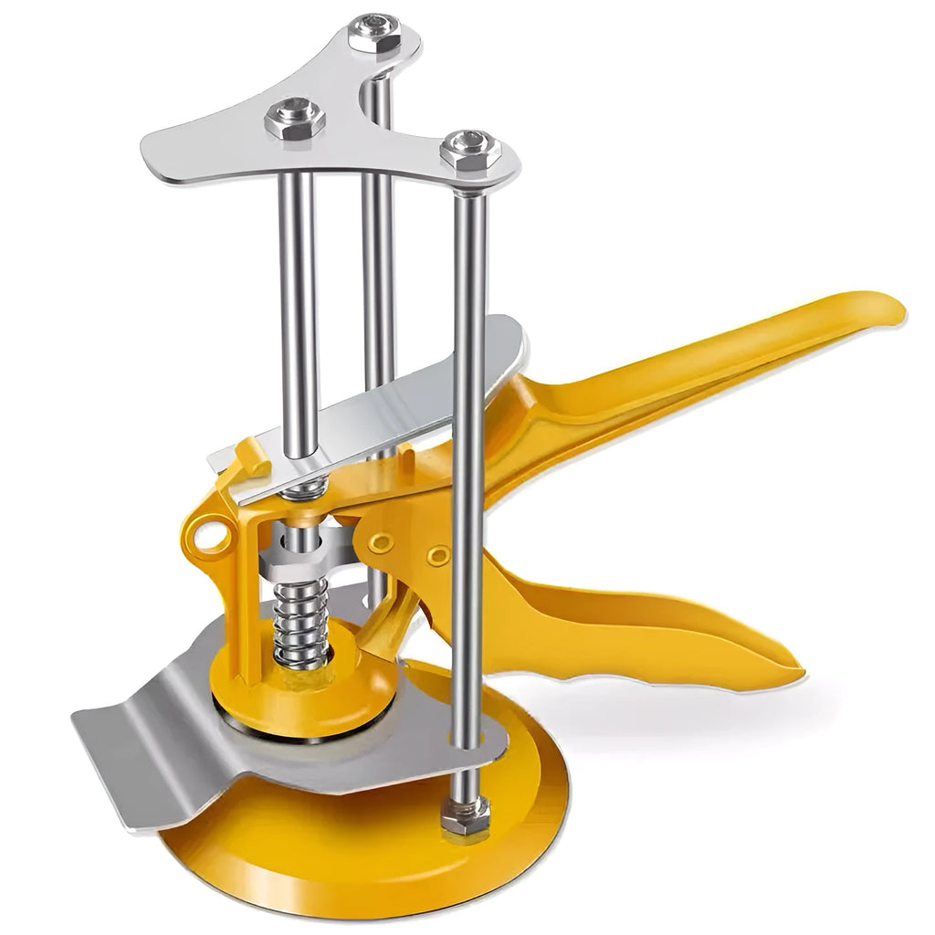 Metal alloy tile raising positioner with adjustable height for concrete tile installation