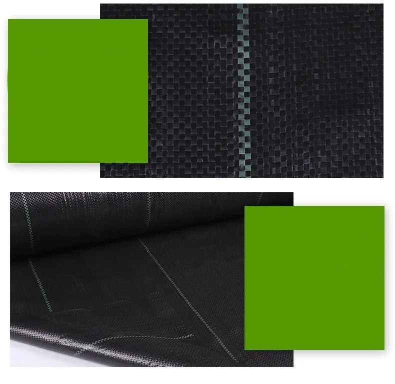 Black PE composite woven grass cloth for farmland weed control available in multiple sizes