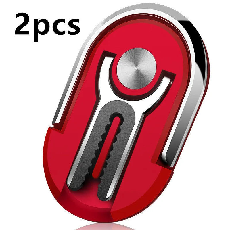Universal car phone mount bracket with adhesive base and adjustable ring in multiple colour options.