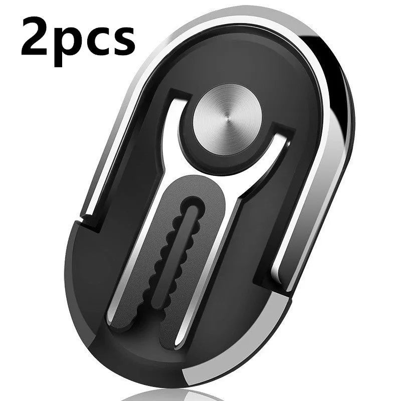 Universal car phone mount bracket with adhesive base and adjustable ring in multiple colour options.