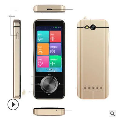 M9 translator device in gold or silver grey colour with group chat and photo translation capabilities