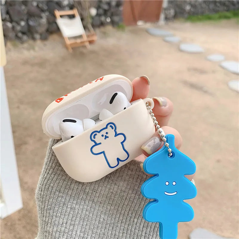 Silicone AirPods protective case clamshell design solid colour compatible with AirPods 1 2 Pro3