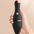 Electric makeup brush cleaner in black with USB cable and cleaning tank