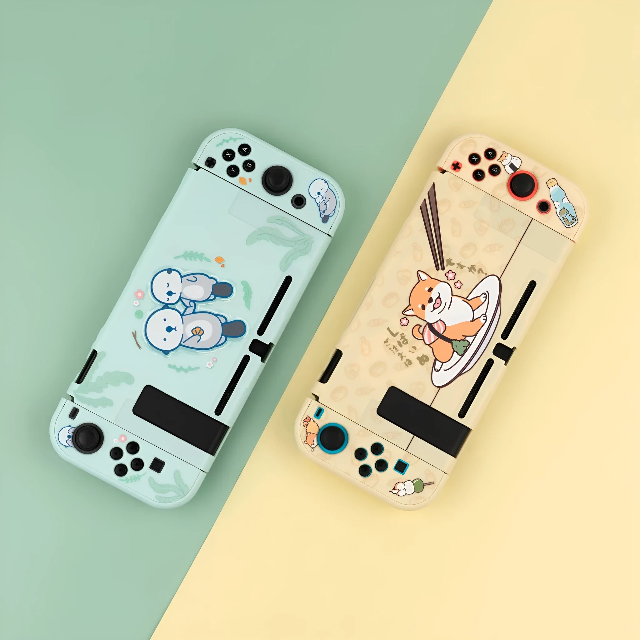 Sea Otter grey silicone protective case on a Nintendo Switch Lite console
