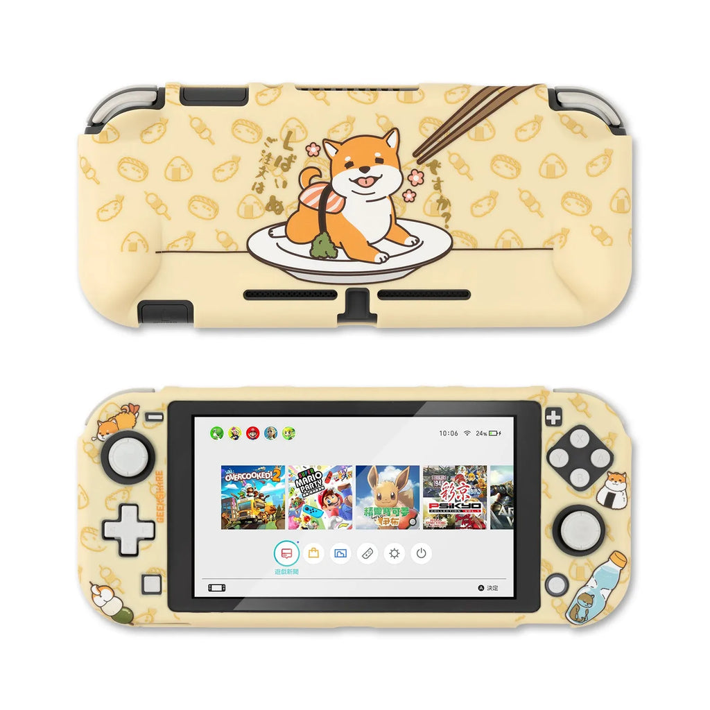Sea Otter grey silicone protective case on a Nintendo Switch Lite console