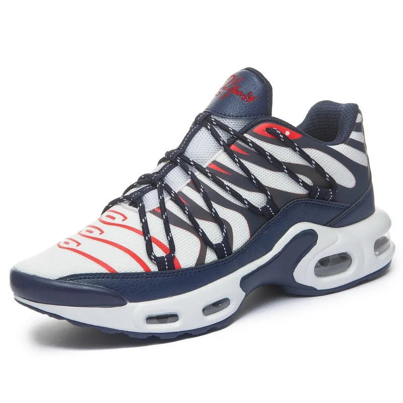 Palm Air Cushion casual breathable sports shoes with microfiber upper and rubber sole in Black