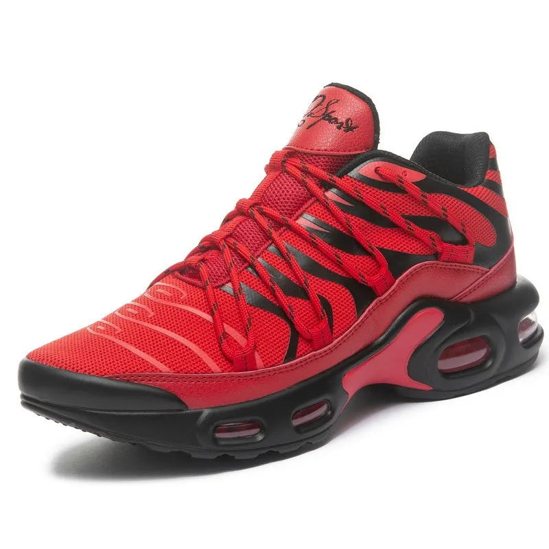 Palm Air Cushion casual breathable sports shoes with microfiber upper and rubber sole in Black