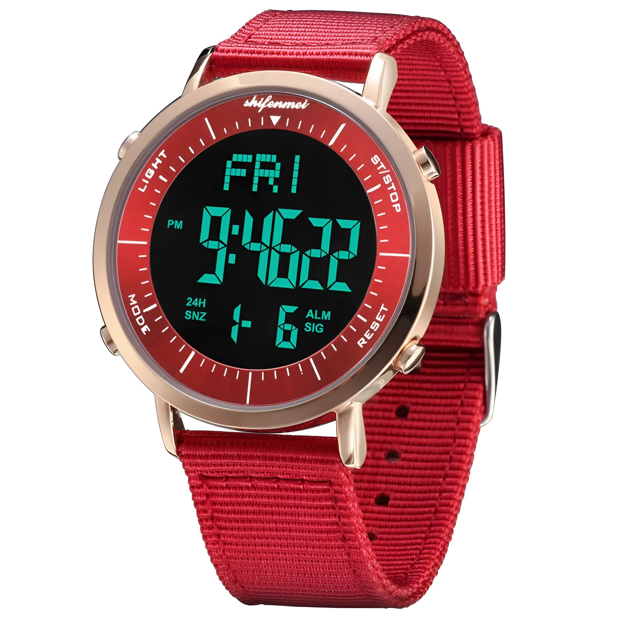 Shifenmei digital sports watch with 10m water resistance in casual style