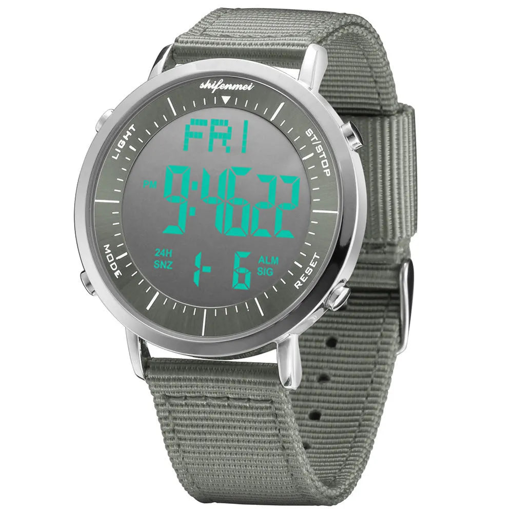 Shifenmei digital sports watch with 10m water resistance in casual style