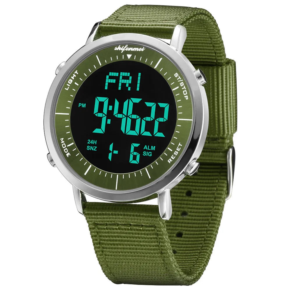 Shifenmei digital sports watch with 10m water resistance in casual style