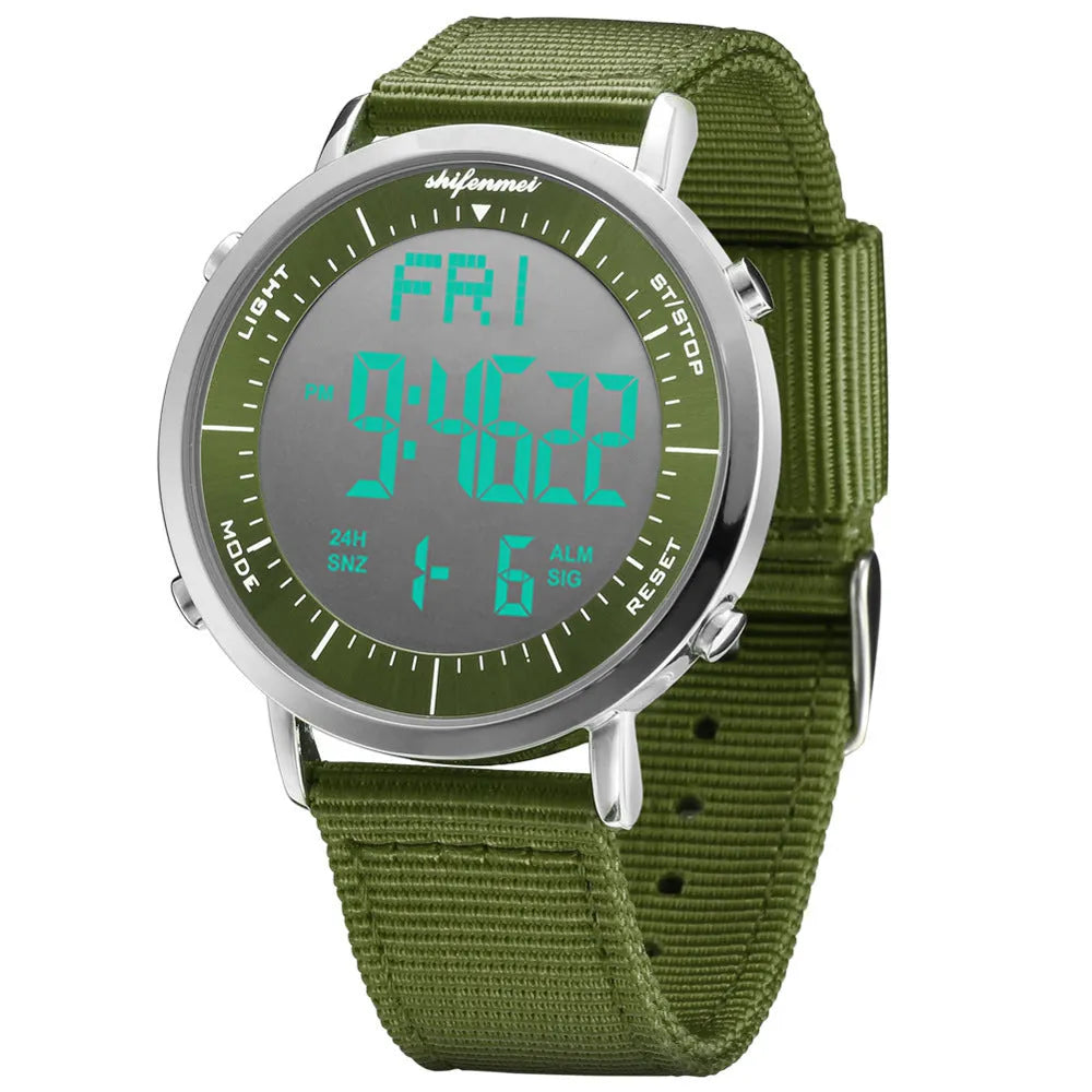 Shifenmei digital sports watch with 10m water resistance in casual style