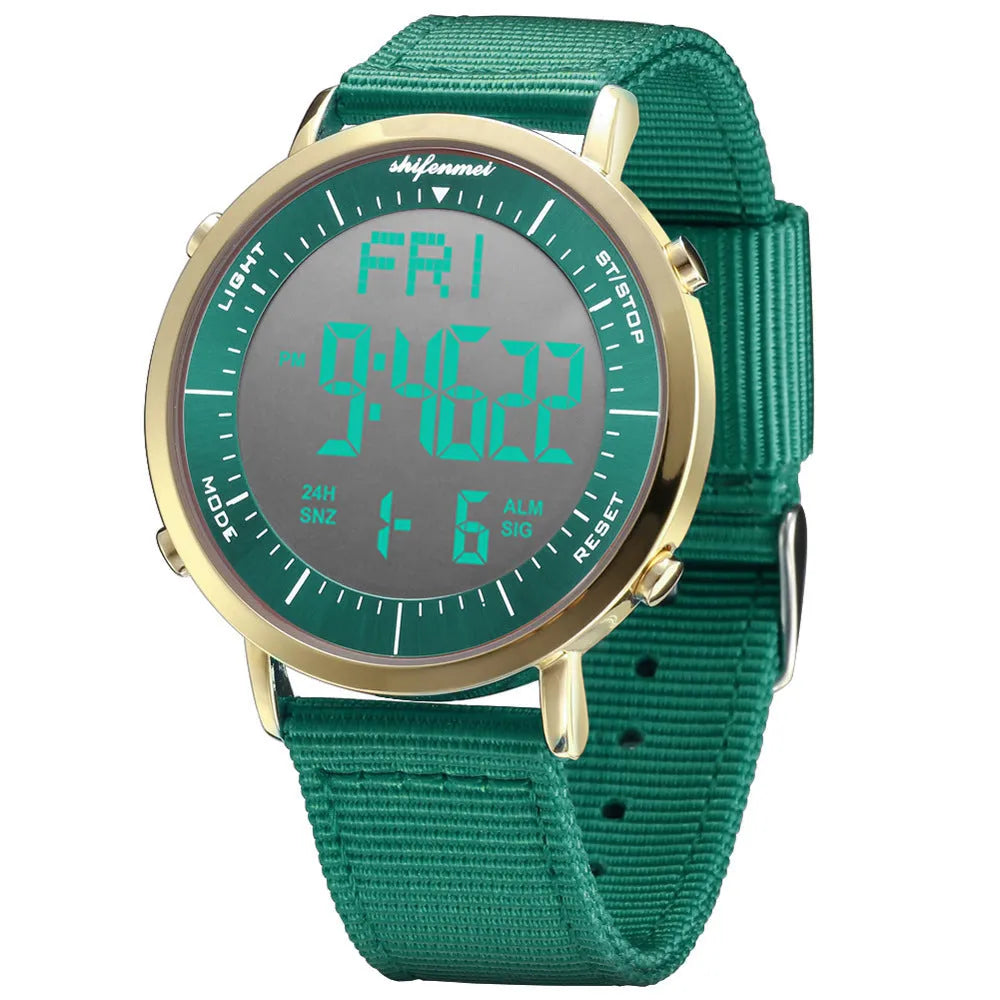 Shifenmei digital sports watch with 10m water resistance in casual style