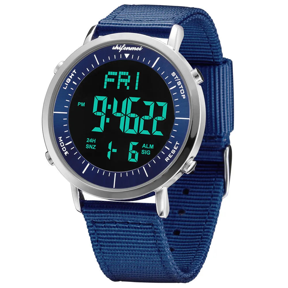 Shifenmei digital sports watch with 10m water resistance in casual style