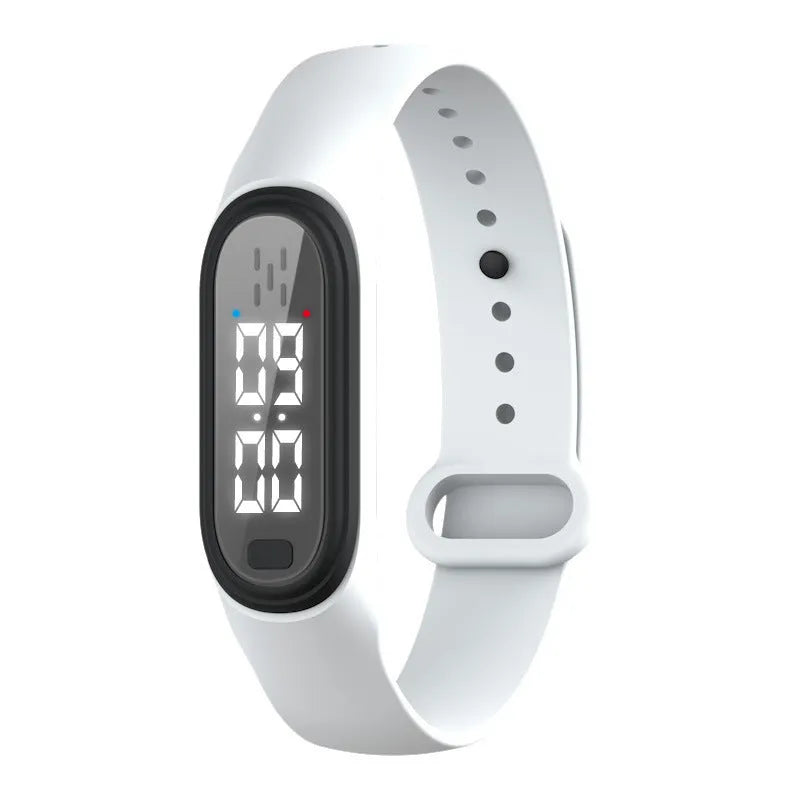 Ultrasonic electronic mosquito repellent bracelet in black, white, blue or pink colours