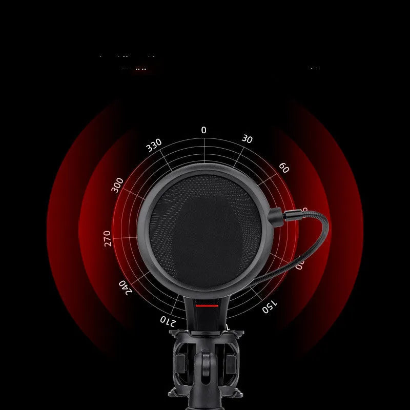 Live broadcast wired microphone with USB power for streaming and singing performances
