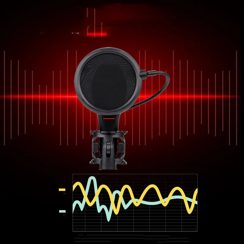 Live broadcast wired microphone with USB power for streaming and singing performances