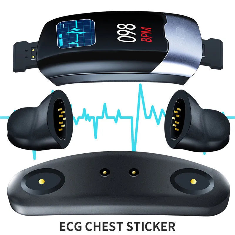 Smart bracelet fitness tracker with heart rate, blood pressure, and sleep monitoring on wrist