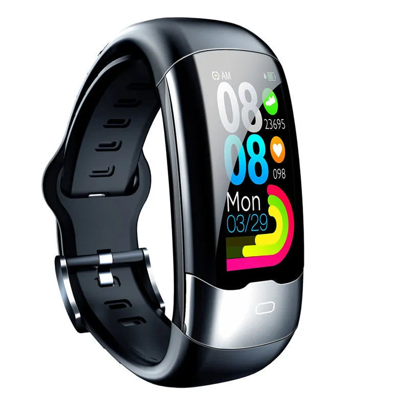 Smart bracelet fitness tracker with heart rate, blood pressure, and sleep monitoring on wrist