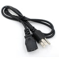 Black American standard three-pin plug power cord with 1.2 metre length and 6.5mm diameter