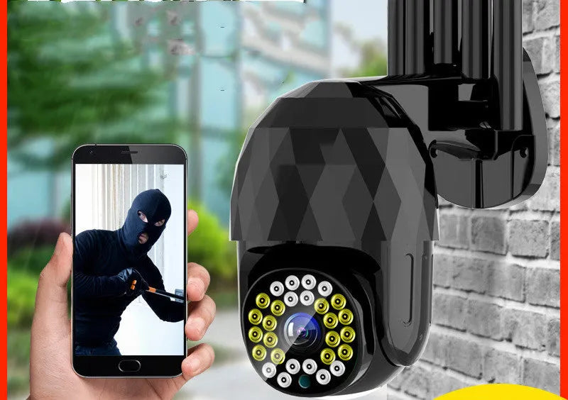 Wireless smart home HD monitor network camera with spherical design, ABS plastic shell, and 1080P night vision