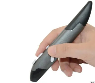 Wireless mouse pen in black with USB receiver, rechargeable, pen-shaped design