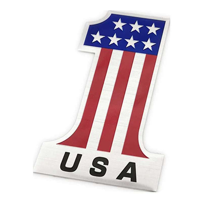 Metal car personality sticker in aluminium alloy with 3D stereo flag design, 12cm x 8cm, showing Russia flag option on car body