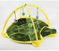 Cartoon cat play tent in bee pattern, foldable fleece hammock with two balls for kittens