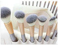 Persian make-up brush set with rice white bristles and champagne handles in 12, 18 or 24 piece options.