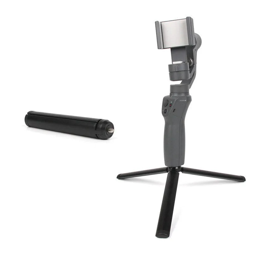 Black aluminium alloy mobile phone tripod stabiliser compatible with iPhone models