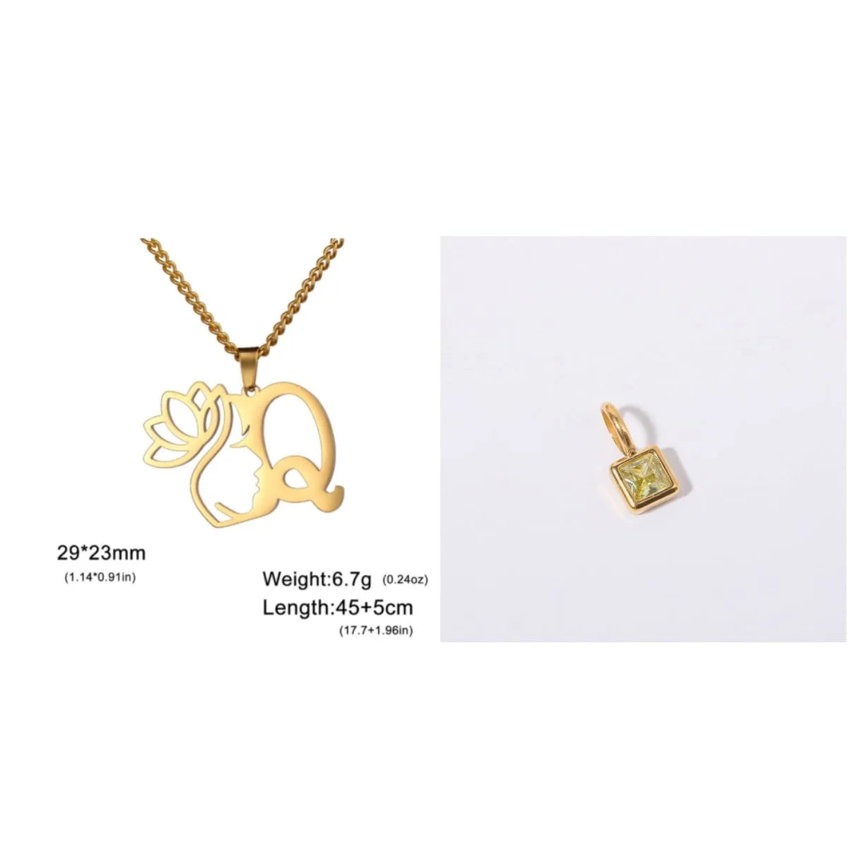 Gold and silver stainless steel fashion necklaces with a cross chain design and matching pendants.