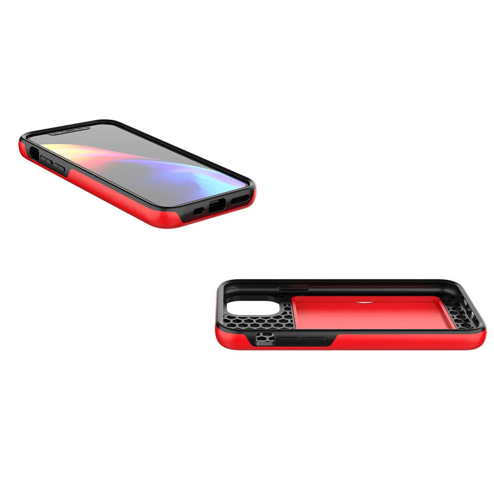 Black hard back cover case fitted on an iPhone 11 Pro Max, showing slim profile and solid colour design.