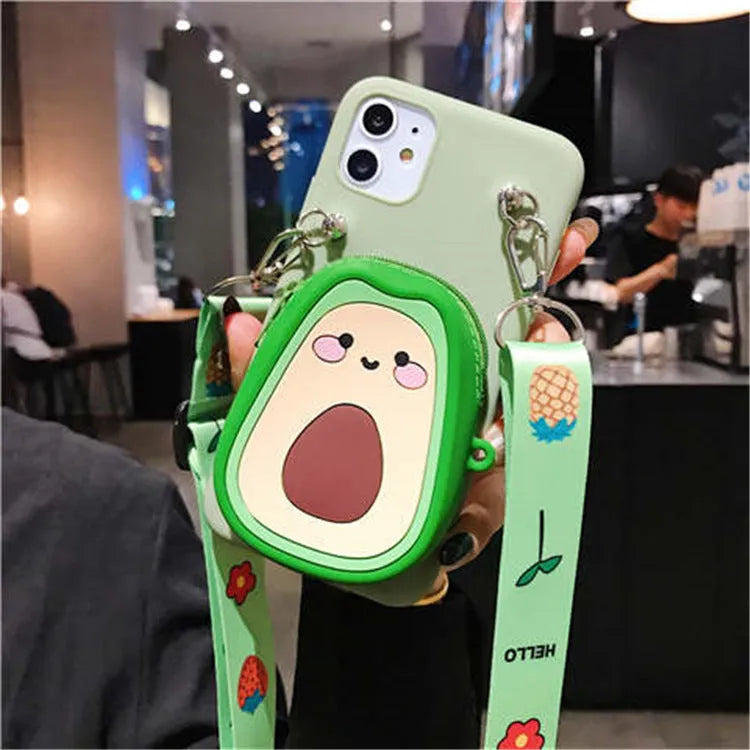 Cartoon camouflage design silicone wallet case for Huawei smartphone in various colours.