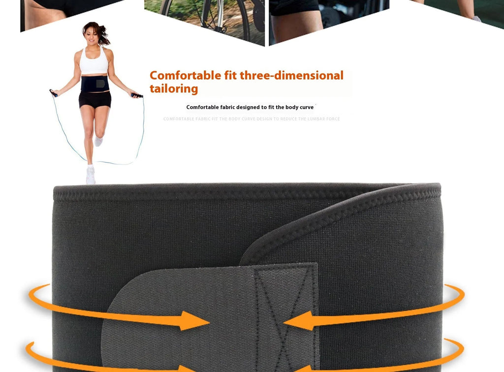 Neoprene lumbar support belt for fitness and running in black, blue, or pink