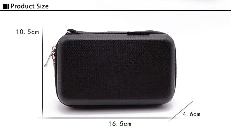 EVA 2.5-inch hard drive carrying case in black with zipper and mesh pocket