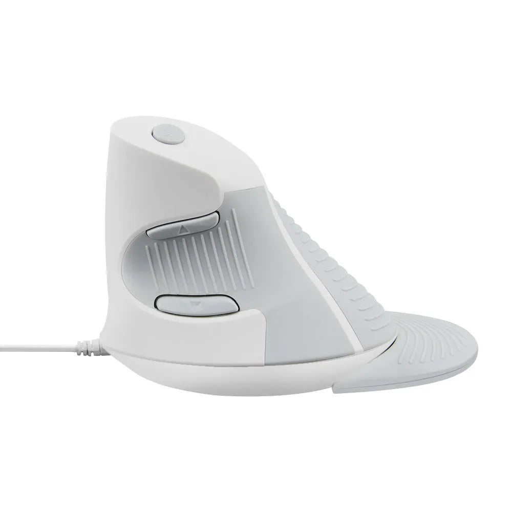 Ergonomic vertical computer mouse in black colour showing natural hand position design