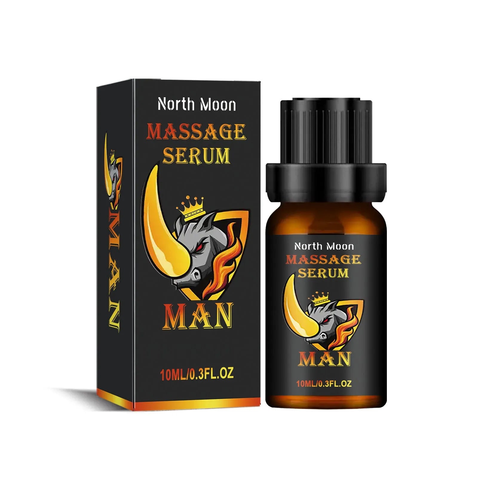 10ml bottle of men's body care essential oil with ginger root oil for external massage application