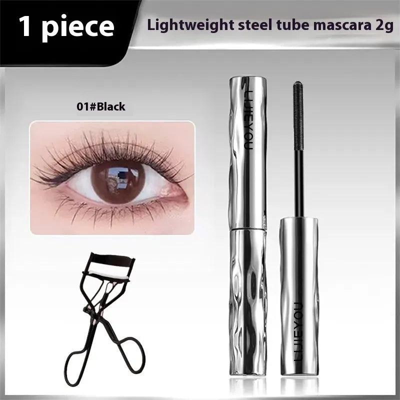 Waterproof mascara in steel tube with black and brown colour options
