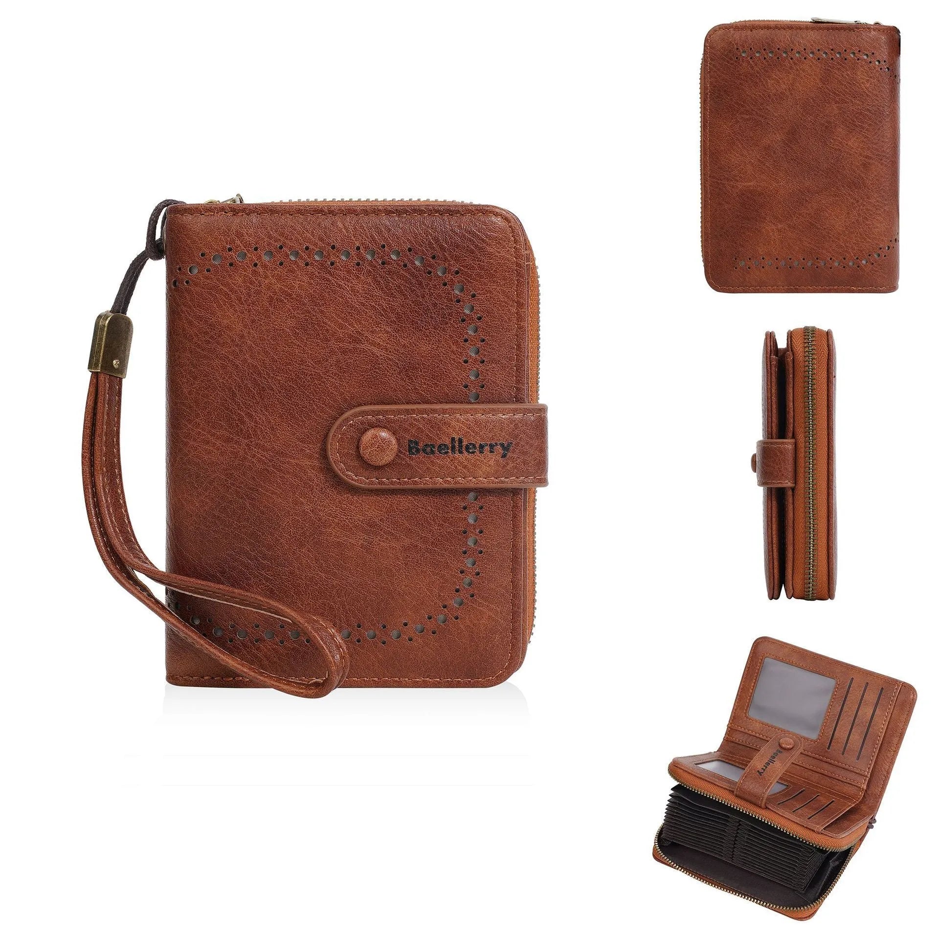Women's PU leather zip coin purse with integrated card storage in multiple colour options
