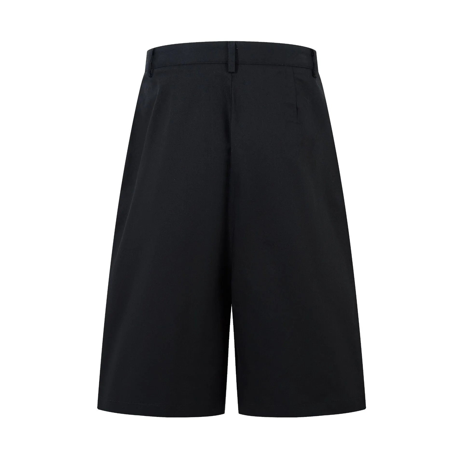 Retro loose fit wide leg denim middle pants in black and green colours on a hanger